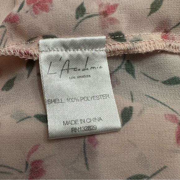 L'ACADEMIE Bell Button Up Top SZ Small Amber Floral Ruffle Feminine EUC - Picture 6 of 9